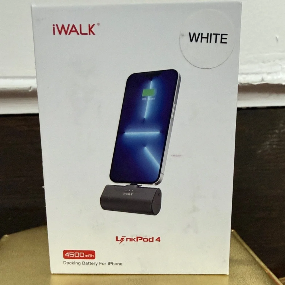 iWALK LinkPod 4 4500mAh iPhone Portable Charger Power Bank White NEW